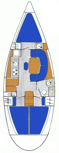 <b>Sun Odyssey 33, 1994 (2019)</b> - Sailing Monohull Yachts - Layout