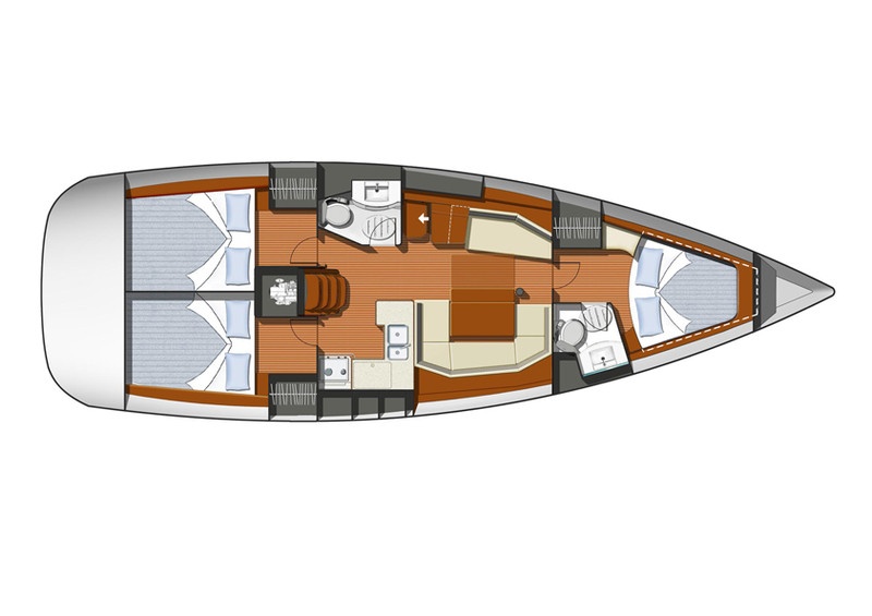 <b>Sun Odyssey 42i, 2010</b> - Sailing Monohull Yachts - Layout